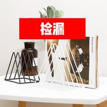 Black Gum Record Containing Shelf Nordic Wind Iron Art LP Triangle Bookshelf CD Shelf Desktop Magazine Book Stand Show Shelf