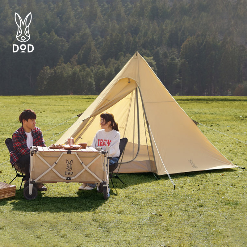 DOD ピラミッド型テント アウトドア 一晩 ポータブル 折りたたみ キャンプ用品 フルセット 厚手 T5-47