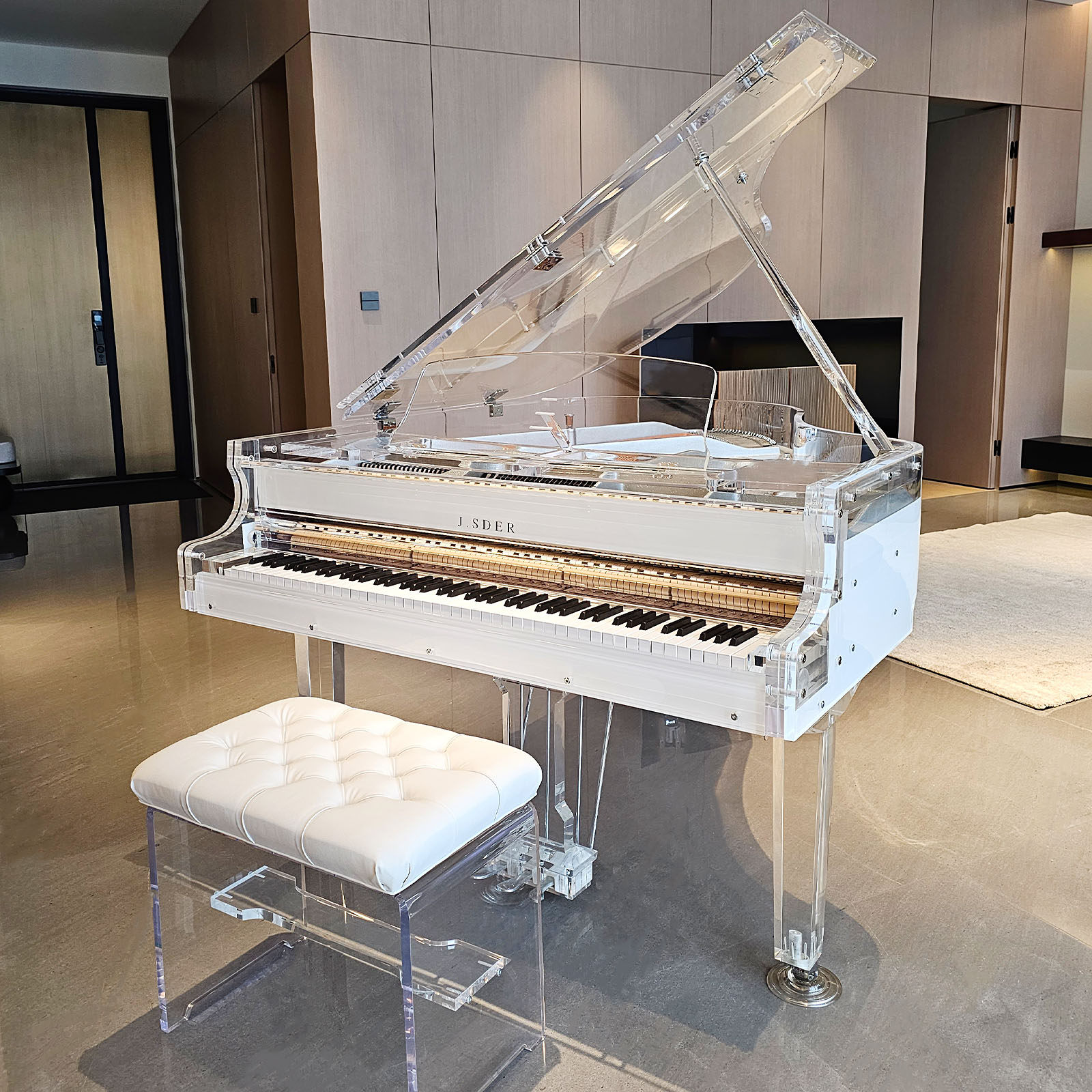 J.SDER クリスタルクリアグランドピアノ、新品、家庭用、高級ホテル用、業務用、プロ仕様自動演奏