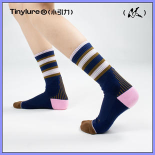 【小引力】专业运动袜弹力条纹中筒袜