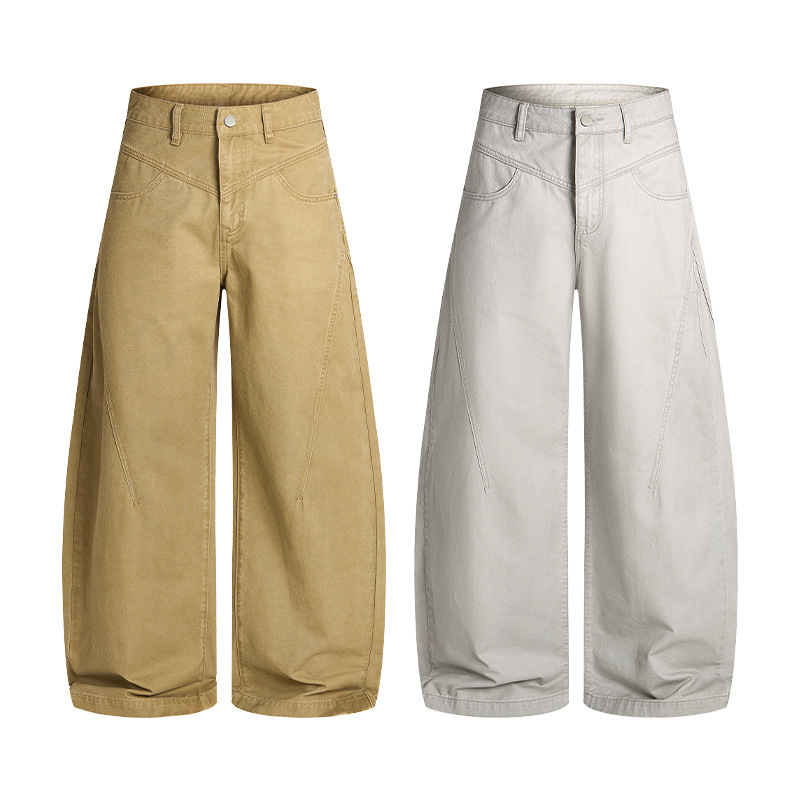 【Liangge】Vintage Old Money Style Arc-Shaped Pocket Design Casual Unisex High-End Slimming Long Pants