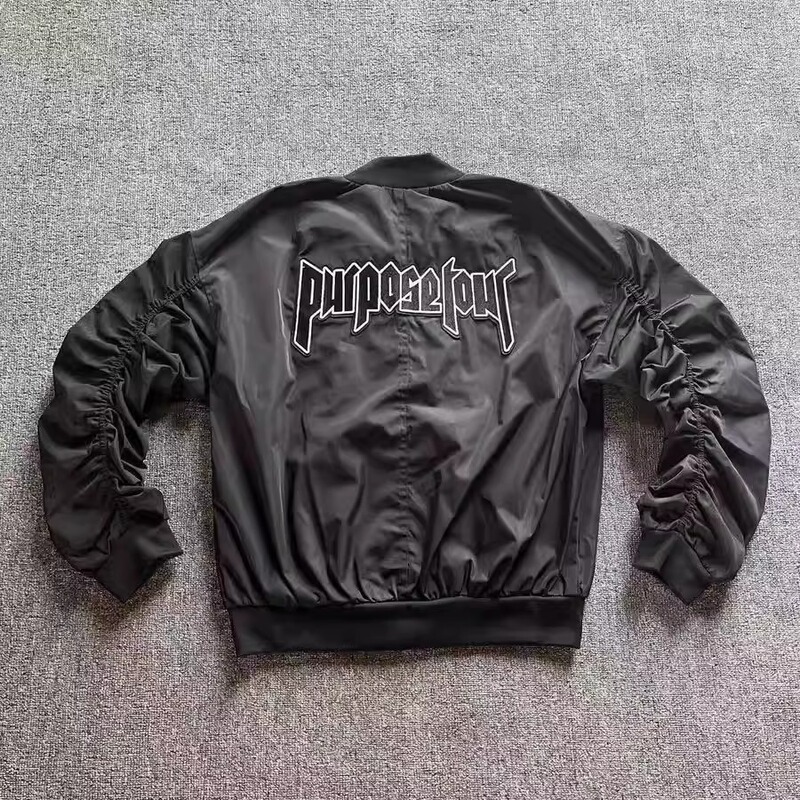 Bright Uncle's Same Style as Bieber'S, Embroidered Scimitar Jacket with Patch on the Back, Short Zip-Up Jacket for Men, High Street Style