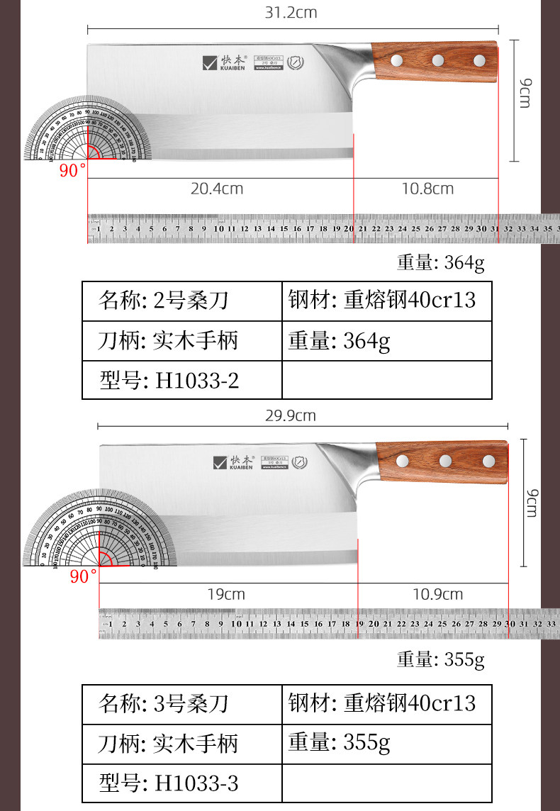 安享好物 安享B级切片刀-快本切片刀 国标 