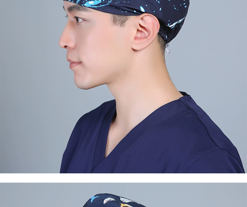 Mũ y tá phòng mổ mũ y tế mũ bác sĩ nam mũ làm việc y tế răng miệng điều chỉnh đàn hồi khóa mũ tròn mũ y tá nón y tế mũ trùm đầu phòng sạch