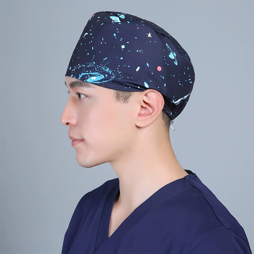 Медсестра операционная шляпа Медицинская шляпа мужчина доктор шляпа Стоматология рабочая шляпа упругая кнопка корректировки круглая шляпа Шляпа
