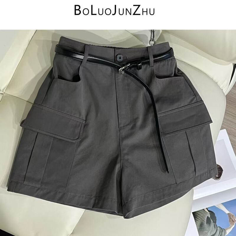 【Bljz】Summer Semi-Elastic Waist Cargo Shorts