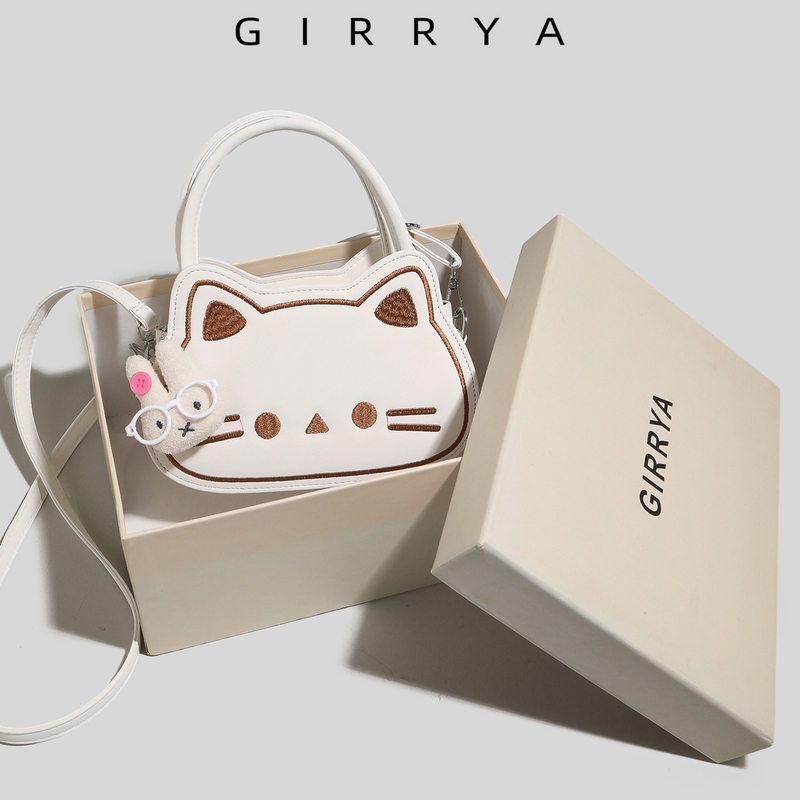 Girrya Summer Cute Cartoon Cat Small Bag Girls Birthday Gift 2026 New Casual Shoulder Crossbody Bag