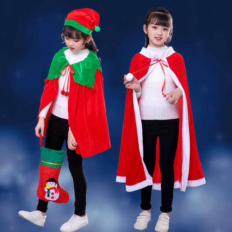 Christmas children's cloak cloak dresses male and female children's children's costumes costumes Christmas costumes Christmas genre costumes-Taobao