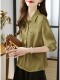 Authentic brother and brother counter new withdrawal special price long-sleeved shirt women's fashion age-reducing elegant temperament all-match top