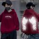 2025 Luminous Reflective Wings Sweatshirt Casual Hoodie Long Sleeve Boys' Fleece Thickened Sweatshirt Autumn and Winter Style