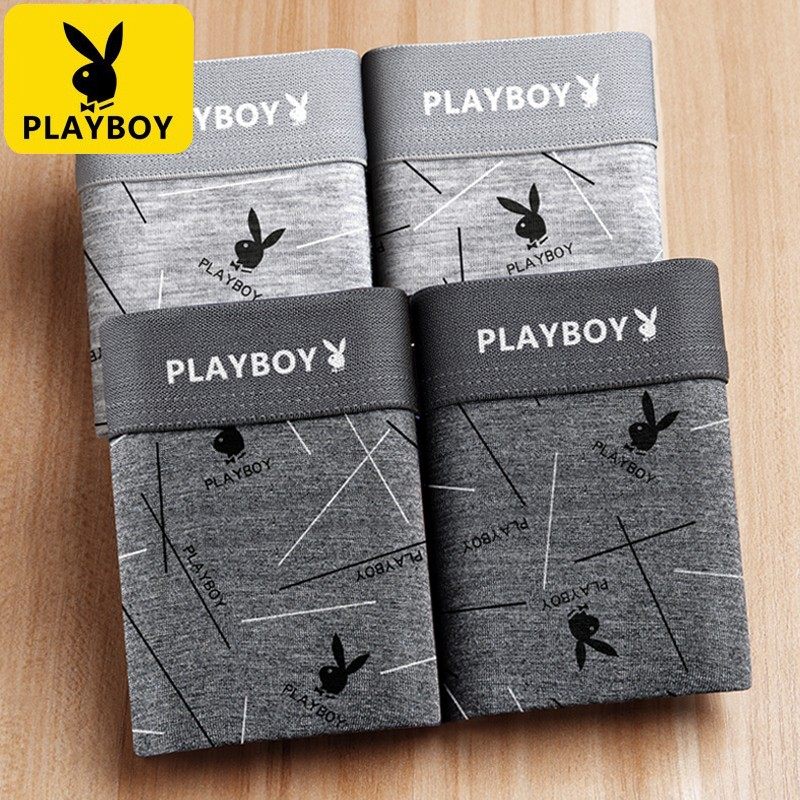 Мужское нижнее белье Playboy, хлопчатобумажные боксерские шорты, хлопчатобумажные антибактериальные дышащие шорты для мальчиков большого размера, боксерские шорты Изображение 1