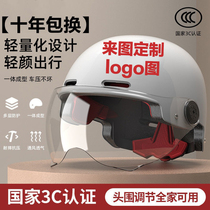 3C national standard certified electric battery helmet sun protection four summer men and women protective helmet with printed logo picture helmet