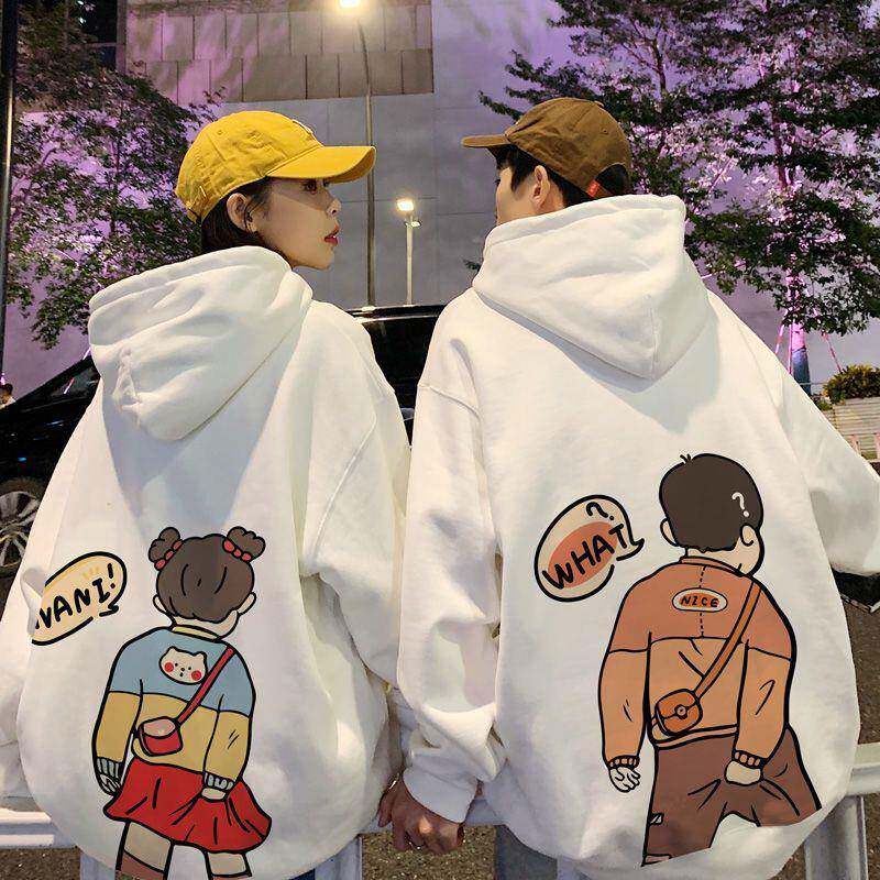 Couple suit with hat 2 pieces of couples fitted with autumn winter clothes plus jacket and loose cartoon