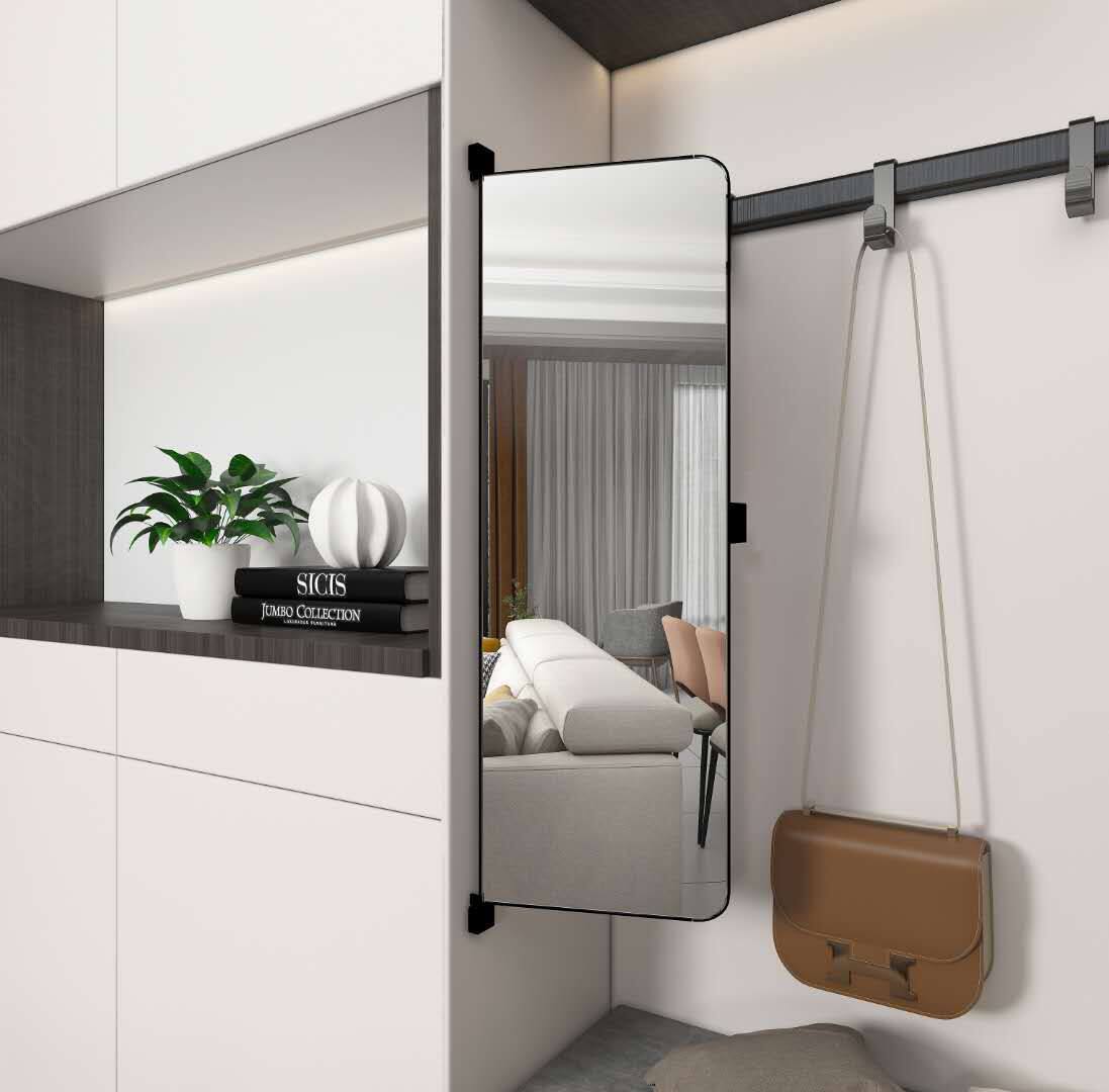 Декоративные зеркала 衣柜镜子旋转穿衣镜试衣全身折叠平开门内置内装隐形对开门推拉镜