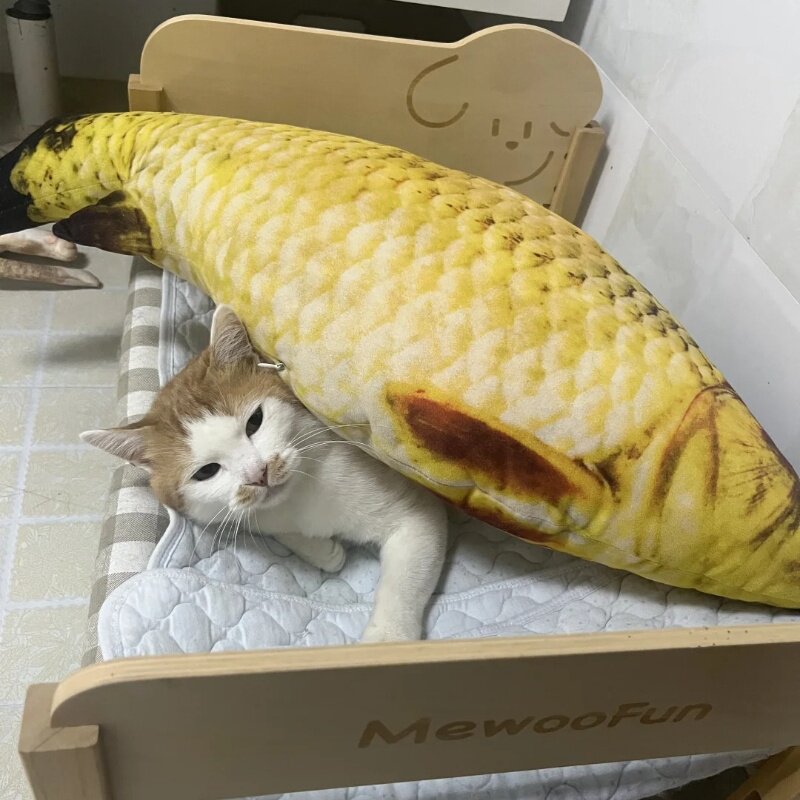 フナ、サンマ、コイをモチーフにした、丈夫で破れにくい、リアルな魚の形をしたぬいぐるみ猫用おもちゃ。これらの猫用おもちゃは、驚くほど独創的です。