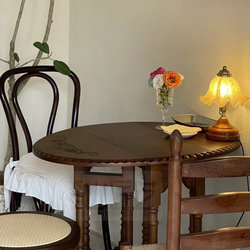 French Retro Foldableing Table Internet Celebrity Medieval Butterfly Table Solid Wood Dining Table Coffee Table Milk Tea Shop Catering Restaurant Table and Chairs
