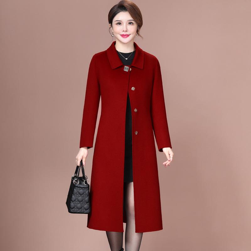 Luxury Double-Sided Cashmere Coat for Women, Mid-Length Over-The-Knee Style, 2025 New Model, Stylish Winter Woolen Coat for Mothers Luxury Double-Sided Cashmere Coat for Women, Mid-Length Over-The-Knee Style, 2025 New Model, Stylish Winter Woolen Coat for Mothers