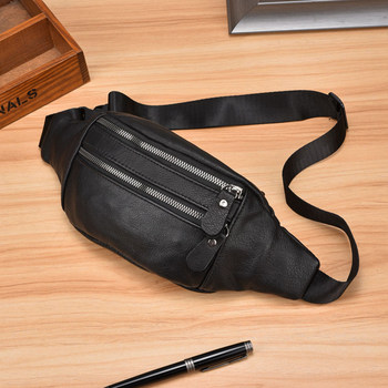 Genuine leather waist bag first layer cowhide chest bag