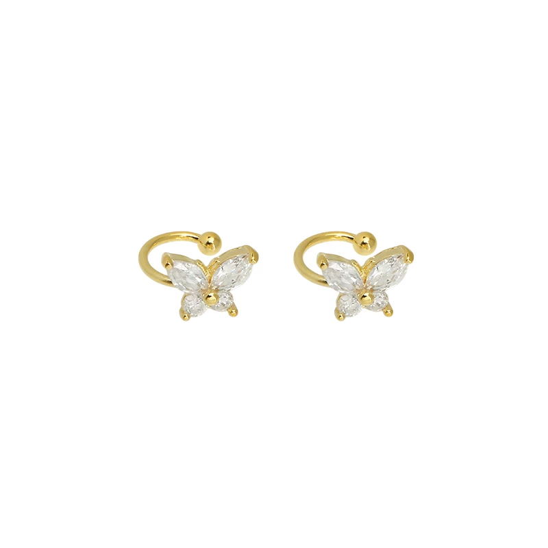 Sophisticated ear clips with zircon, earrings, no pierced ears, light luxury style