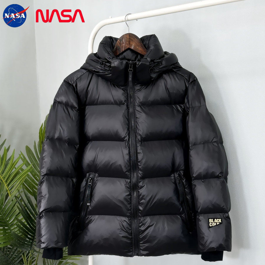 Куртка-пуховик NASA black gold на утином пуху для мужчин и женщин, зимняя съемная шапка для пар, утолщенная теплая и холодостойкая молодежная куртка