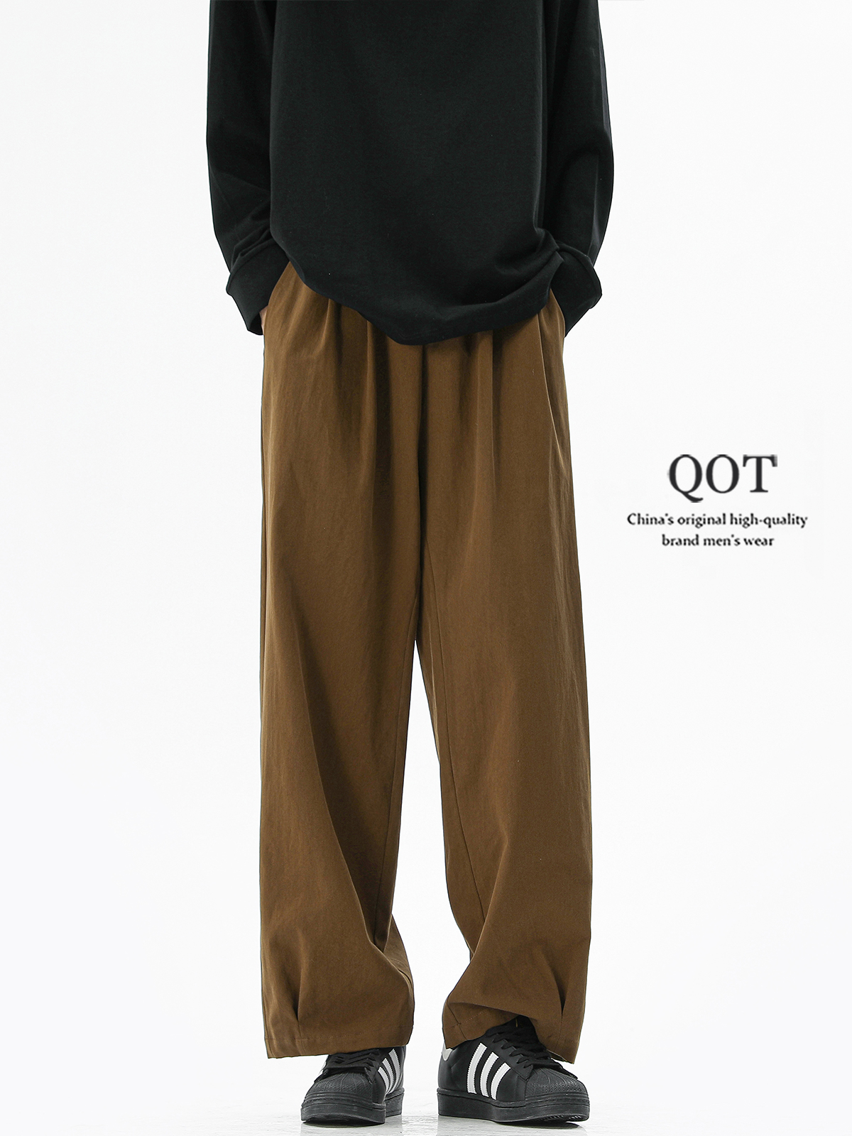 日系复古垂感休闲裤秋季潮牌宽松痞帅工装裤高级感直筒阔腿长裤子