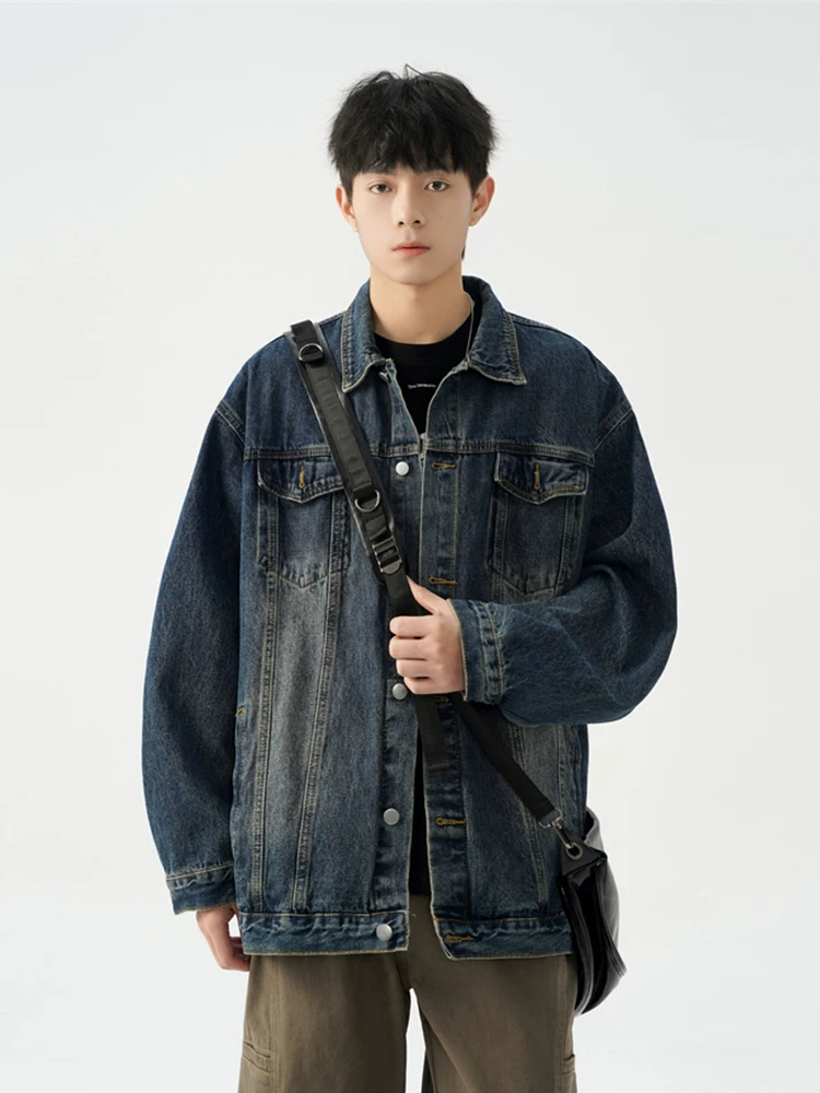 Denim autumn jacket, long-sleeve, oversize