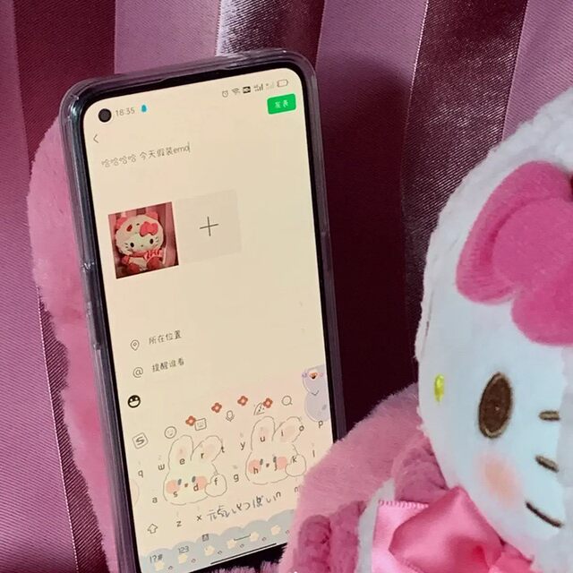 Hellokitty Sanrio cute plush toy doll pendant black leather hallokitty pendant