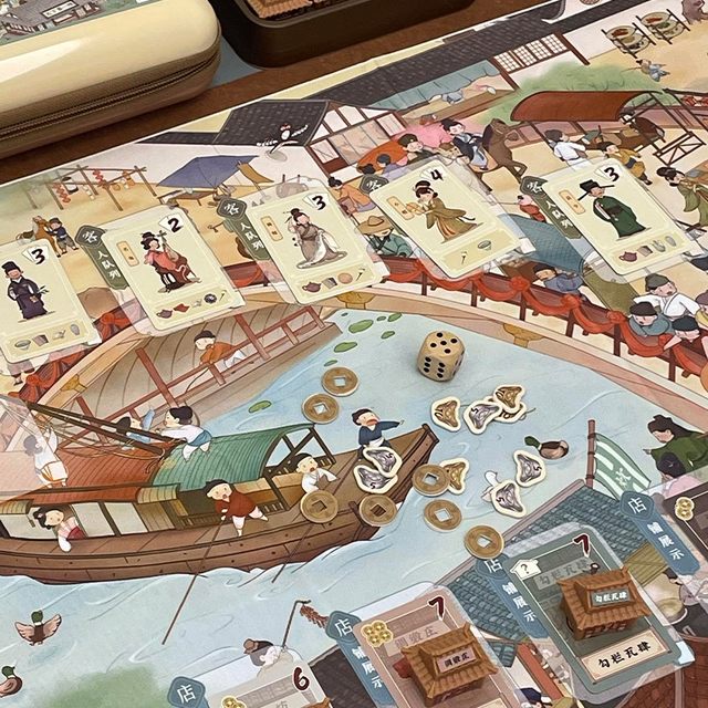 Interactive table game Song Dynasty simulation business party friends interactive parent-child puzzle board game card portable outdoor