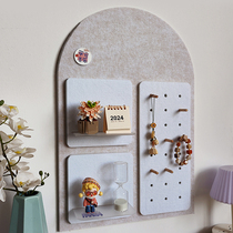 Photo Wall Stay Message Board Free of punched shelving hooks felt wall sticked up to soft wooden planks Kindergarten dongle