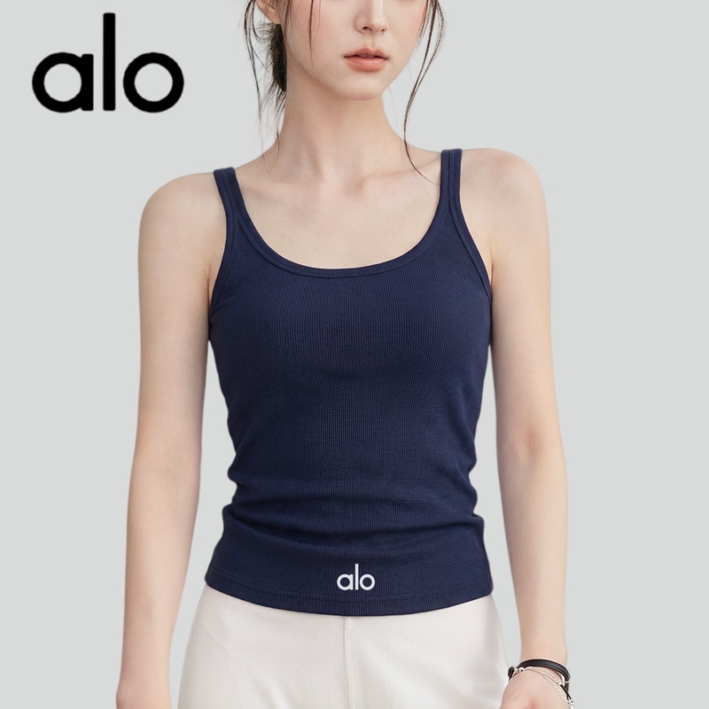 Aio Quick-Drying Sports Vest for Women with Chest Pads, Running Fitness Tank Top, Pilates Yoga Clothing Top