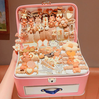 Children's Hair Accessories Classy Set Gift Box Little Girl Birthday Gift Hairpin Rubber Band Headwear Princess Cute Jewelry Box