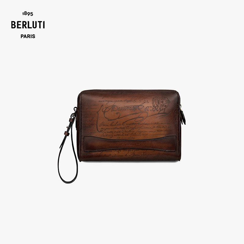 Berluti Luxury luxury Rosewood Scritto pictured leather hand with bag-Taobao