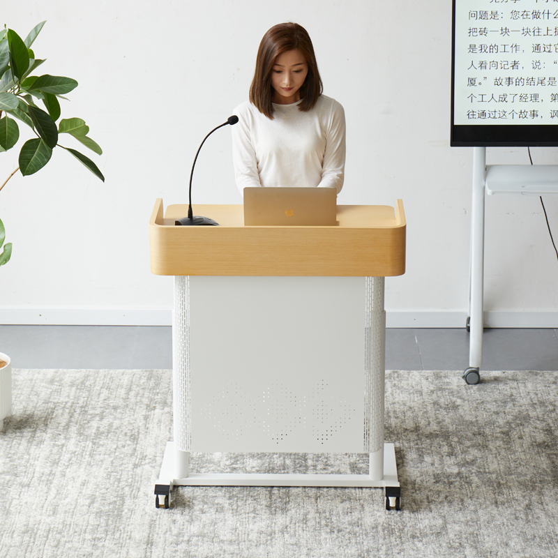 モバイル演壇スピーチプラットフォーム学校演壇テーブル教師専用昇降オフィス会議ホストテーブル受付歓迎