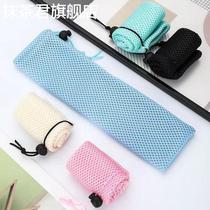 Creative cute chopsticks spoon tableware mesh bag middle school student travel portable square cloth bag environmentally friendly storage bag