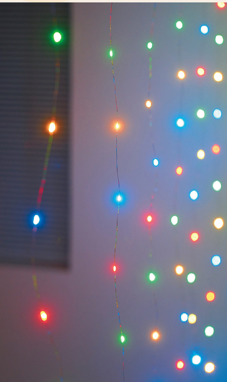 Световое украшение led铜丝窗帘灯户外防水太阳能灯房间少女心气氛灯窗户装饰灯