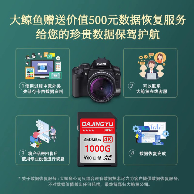 V60V90 High-Speed Sd Card Large Whale Camera Sd Internal Memory Card Suitable for Canon R62 Sony Fuji Nikon Z50