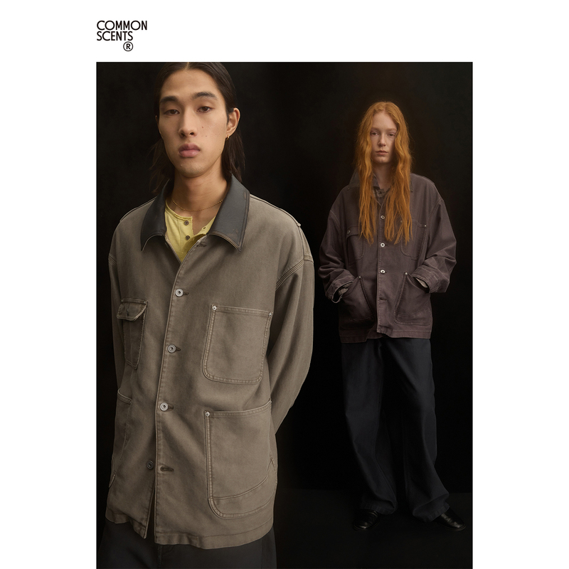 Common Scents "Mole Skin" Asut Garment-Dyed 12.35oz Rubbed Pu Leather Collar Four-Pocket Jacket Common Scents "Mole Skin" Asut Garment-Dyed 12.35oz Rubbed Pu Leather Collar Four-Pocket Jacket