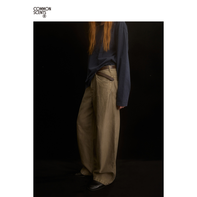 Common Scents "Mole Skin" Asut Garment-Dyed 12.35oz Side Seam Pleated Wide Straight-Leg Pants Common Scents "Mole Skin" Asut Garment-Dyed 12.35oz Side Seam Pleated Wide Straight-Leg Pants