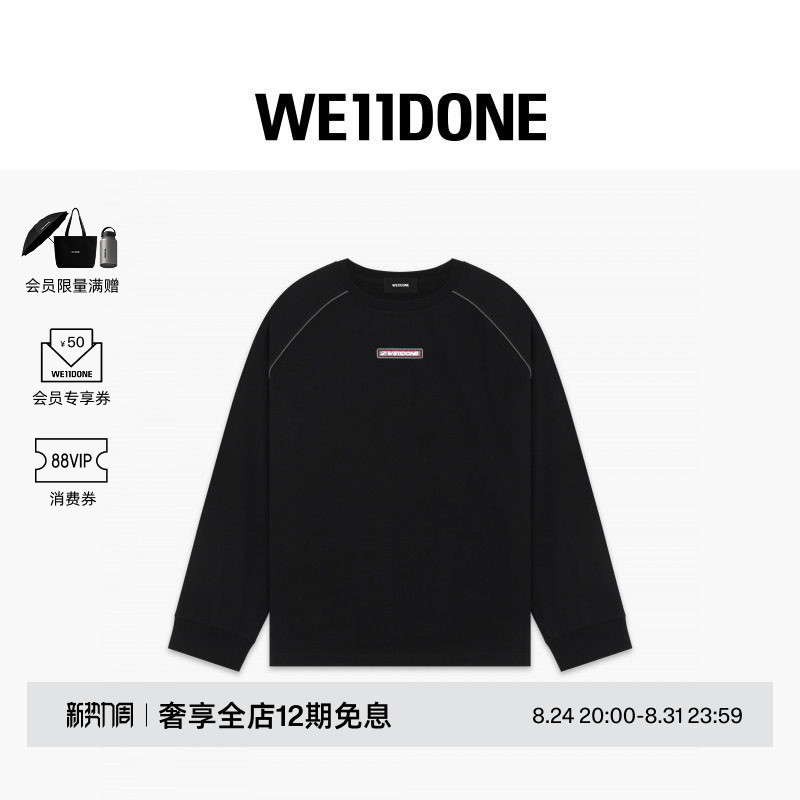[Celebrity Style] We11Done26 Summer Unisex Sports Style Logo Long Sleeve T-Shirt Casual