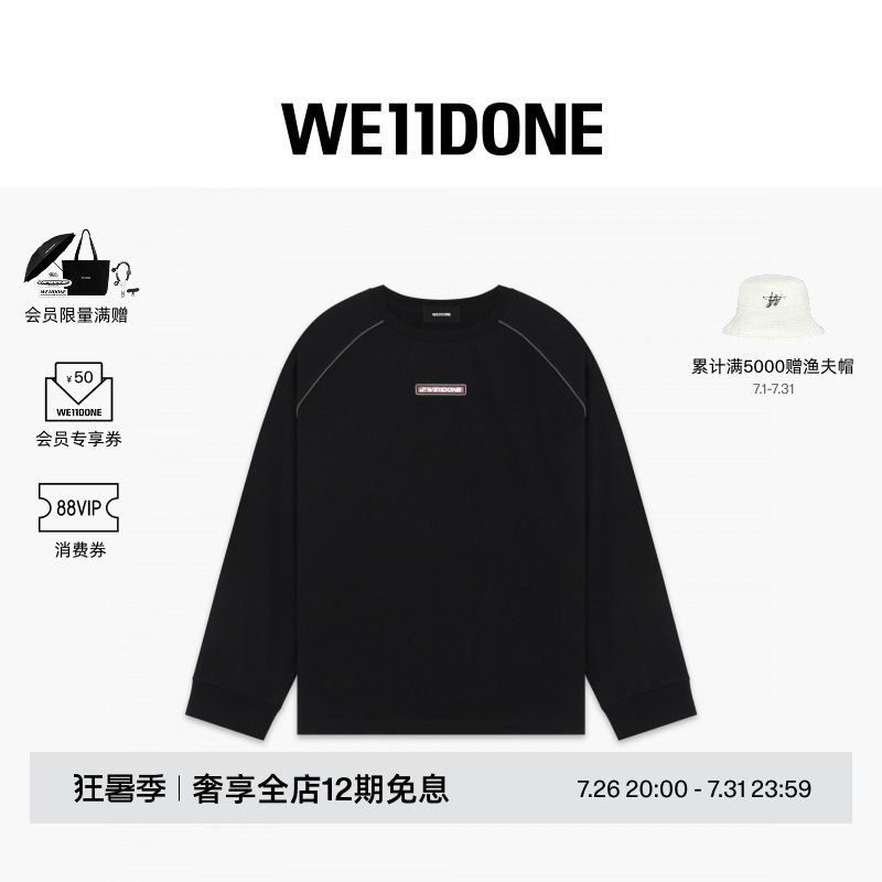 [Celebrity Style] We11Done26 Summer Unisex Sports Style Logo Long Sleeve T-Shirt Casual