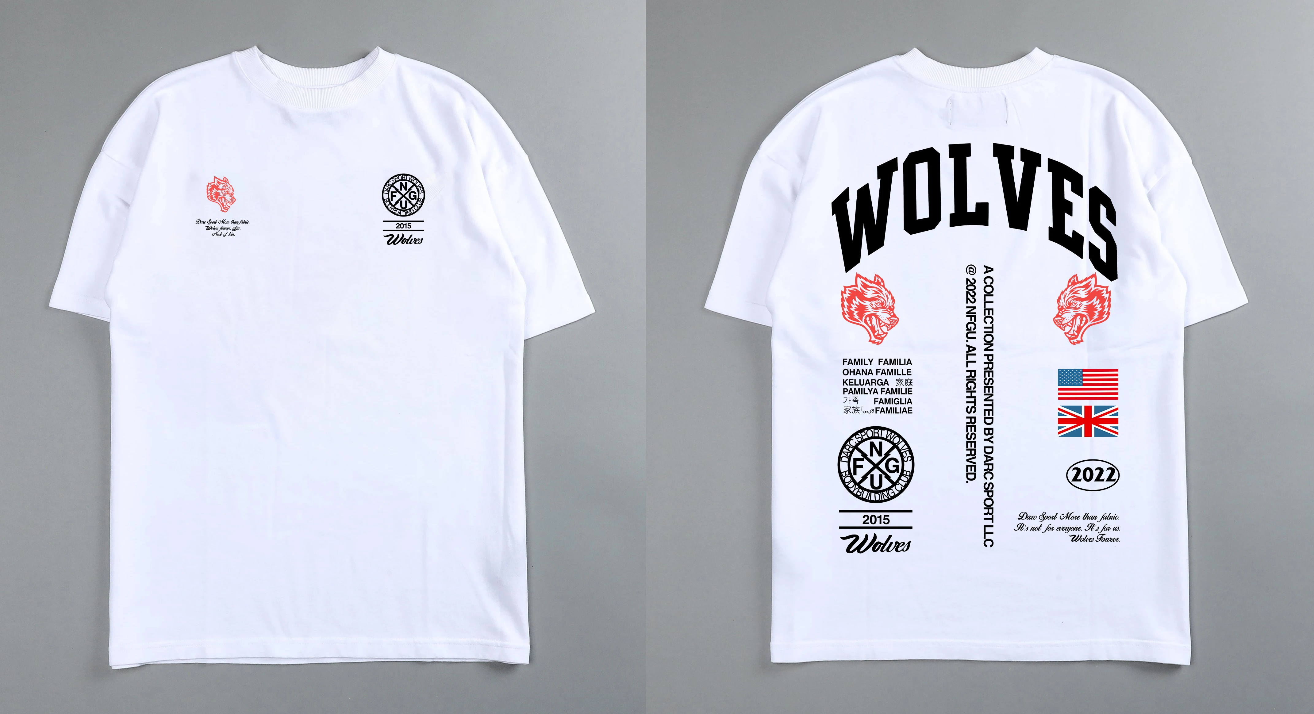 Darc Wolf Sport футболки Oversized Графика DTG ПЕЧАТЬ Tech