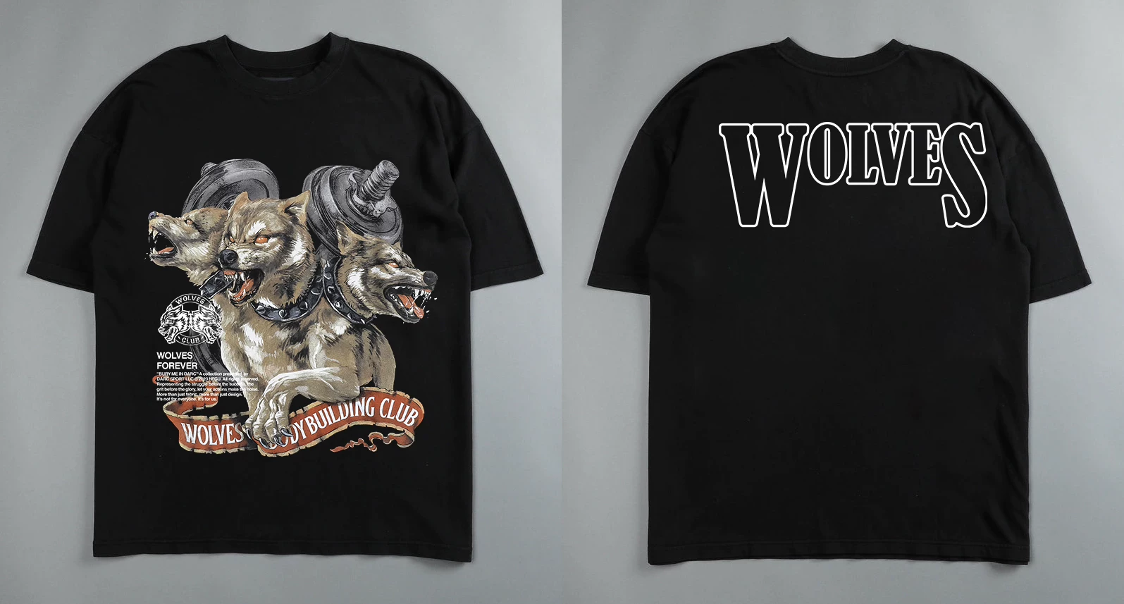 Darc Wolf Sport футболки Oversized Графика DTG ПЕЧАТЬ Tech