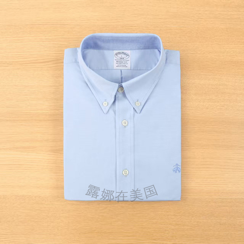 Authentic Booker American Brothers Men's Long-Sleeve Shirt, Oxford Fabric, Business Casual, Spring and Autumn, Button-Down Pointed Collar, Striped Shirt