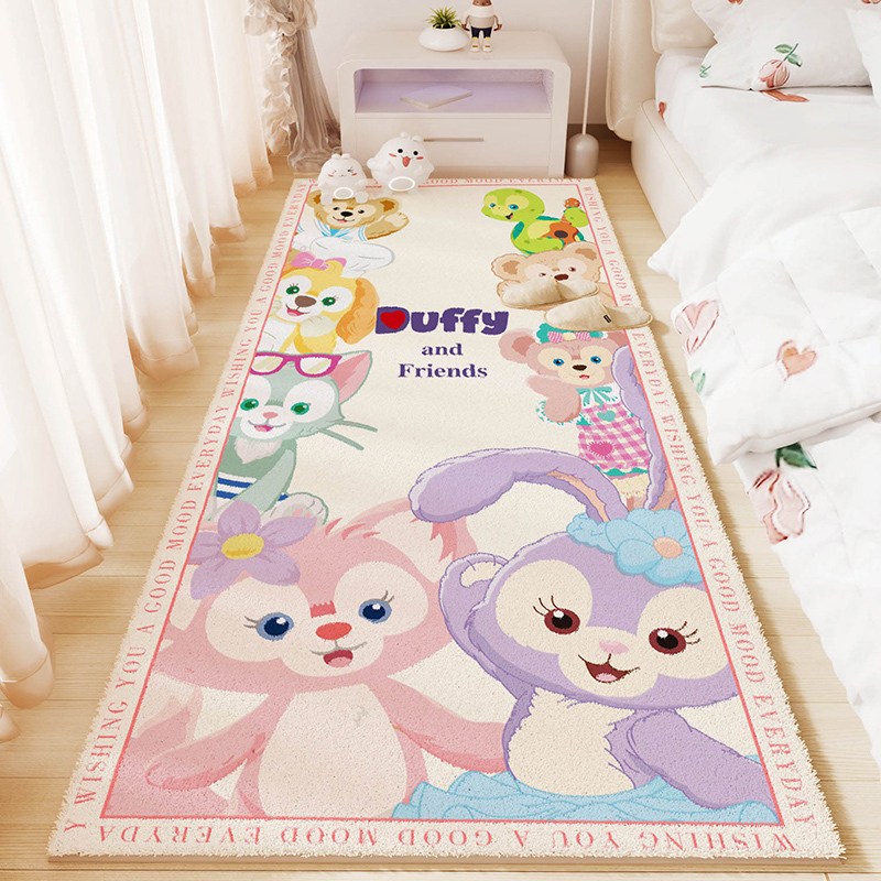 Bedside Carpet for Girls' Bedroom, Children's Room, 26 New Models, Thickened Starry Dew Lina Belle, Machine Washable Floor Mat in Front of the Bed