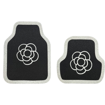 Car floor mat wire ring universal car anti-dirty car mat female camellia foot cartoon anti-slip cute protective mat