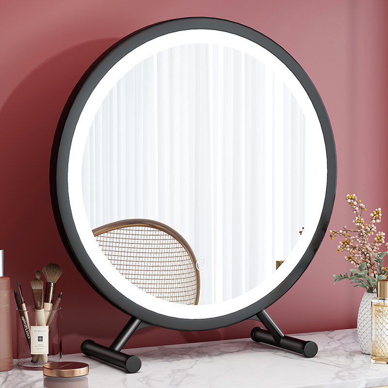 Dresser filled LED with lamp mirror mirror desktop dorm desktop student net red photo in wind large number