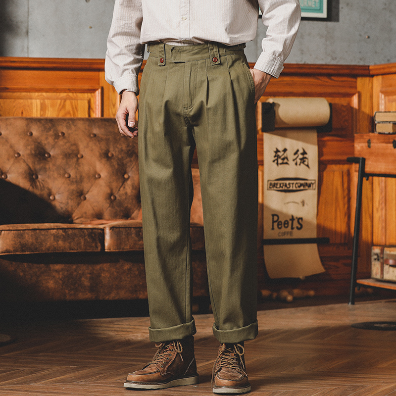 American Retro Amekaji Work Pants for Men, Summer Thin Gurkha Straight-Leg Casual Naples Pants American Retro Amekaji Work Pants for Men, Summer Thin Gurkha Straight-Leg Casual Naples Pants