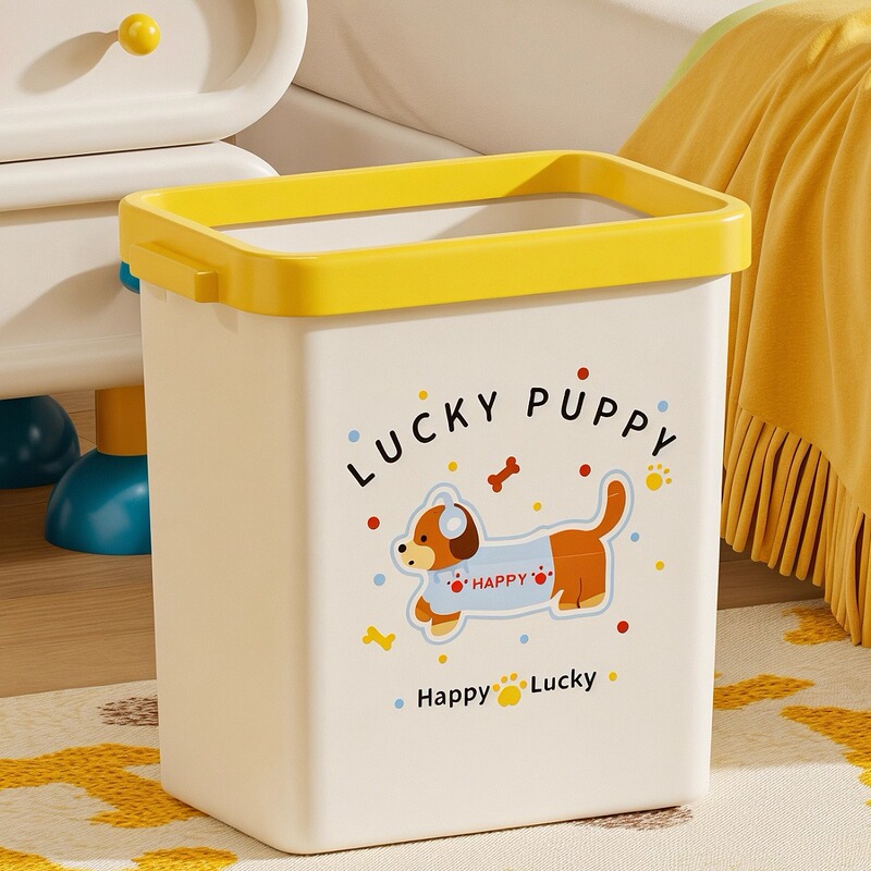 Rectangular Narrow Gap Trash Can for Home Kitchen Bathroom Dormitory Bedroom Kindergarten Children's Room Storage Bin