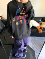 LCKD Chauded American letters printed oversize round collar necrotope womens autumn winter set head quarter loose long sleeve blouses