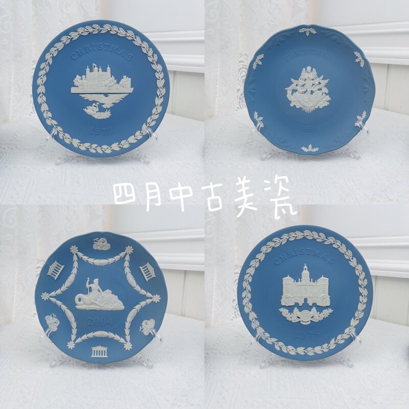 Wedgwood White Jade Relief Series Christmas Year Plate Vintage Collectible Plate Birthday Gift
